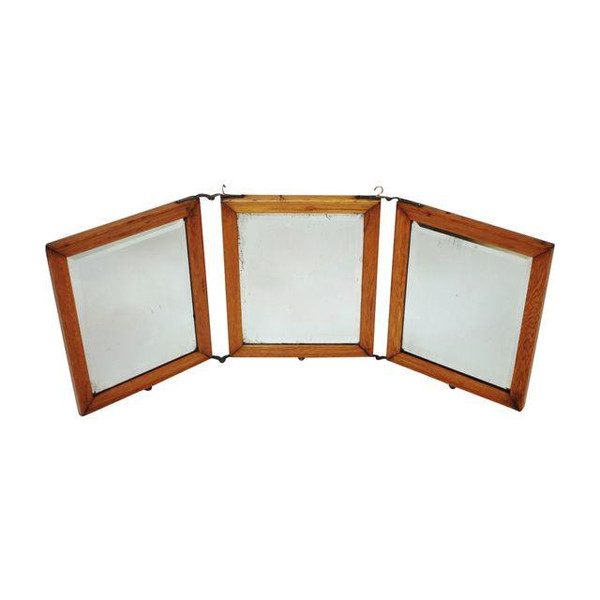 Antique Tri Fold Shaving Vanity Mirror