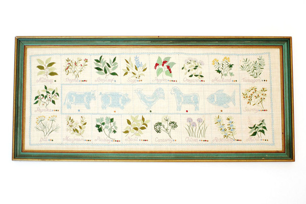 Vintage Kitchen Herb Wall Hanging